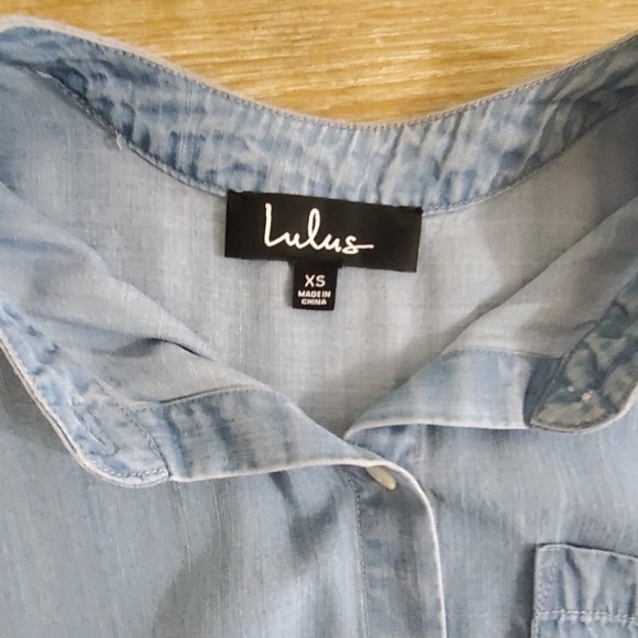 LULU'S My sweet love chambray top - Picture 4 of 7